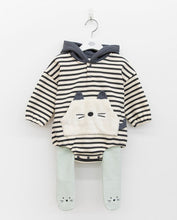 Load image into Gallery viewer, Stripey Cat Sleepsuit